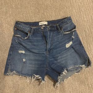 Abercrombie and Fitch high rise denim shorts